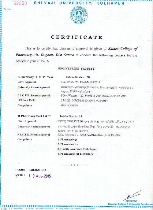 B.Pharm Affiliation